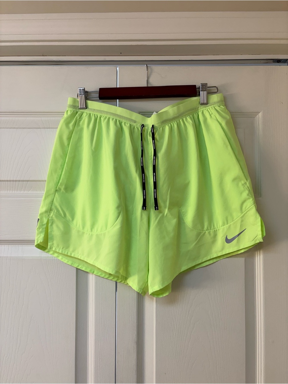 Nike Women's Neon Yellow Dri-FIT Running Shorts